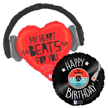 Cargar imagen en el visor de la galería, Jumbo &quot;My Heart Beats for you&quot; Birthday Balloon Bundle - Dope Balloons
