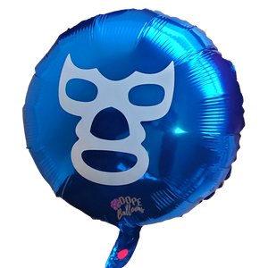 18" Blue Luchador Balloon - Dope Balloons