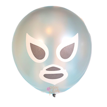 Load image into Gallery viewer, 10&quot; Latex Metalic Silver Luchador Balloon - Dope Balloons
