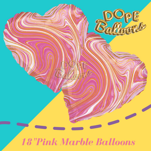 18" Marble Heart Balloon Bundle - Dope Balloons