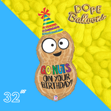 Cargar imagen en el visor de la galería, 32&quot; Peanuts &quot;Go Nuts on your Birthday&quot; Jumbo Balloon - Dope Balloons
