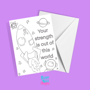 Color Me "Out of this World" Greeting Card - Dope Balloons