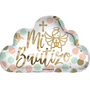 18" Cloud "Mi Bautizo" Spanish Baptism Balloon - Dope Balloons