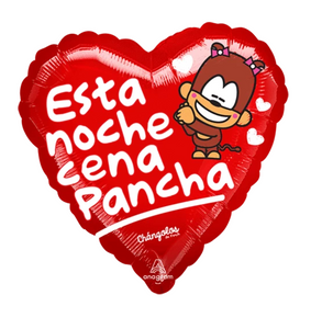 18" Heart "Esta noche cena Pancha" Spanish Balloon - Dope Balloons