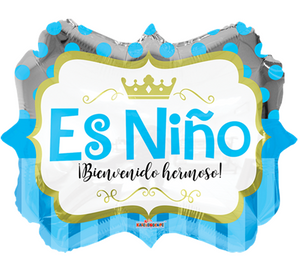 18" Banner "Es Niño" Spanish, Welcome Baby Balloon - Dope Balloons
