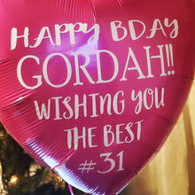 Load image into Gallery viewer, 18&quot; Personalized Heart Balloon - Dope Balloons
