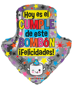 20" Big Arrow "Hoy es el Cumple de este BOMBON, Felicidades!" Spanish Birthday Balloon - Dope Balloons