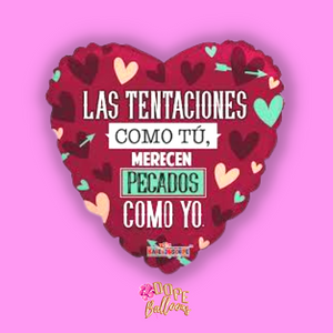 18" Heart "Tentaciones" Spanish Balloon - Dope Balloons