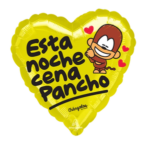 18" Heart "Esta noche cena Pancho" Spanish Balloon - Dope Balloons